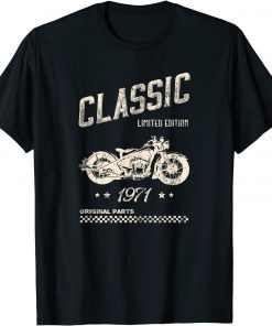 Unisex Men's 50th Birthday Shirt 1971 Vintage Classic Motorcycle Shirts
