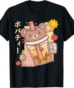 Unisex Boba Tea Bear Bubble Tea Kawaii Anime Bear Shirts