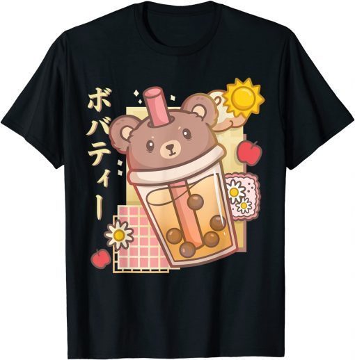 Unisex Boba Tea Bear Bubble Tea Kawaii Anime Bear Shirts