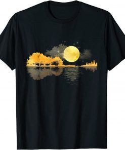 Guitar Nature Moon Retro Style Guitarist T-Shirt