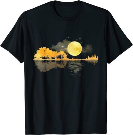 Guitar Nature Moon Retro Style Guitarist T-Shirt