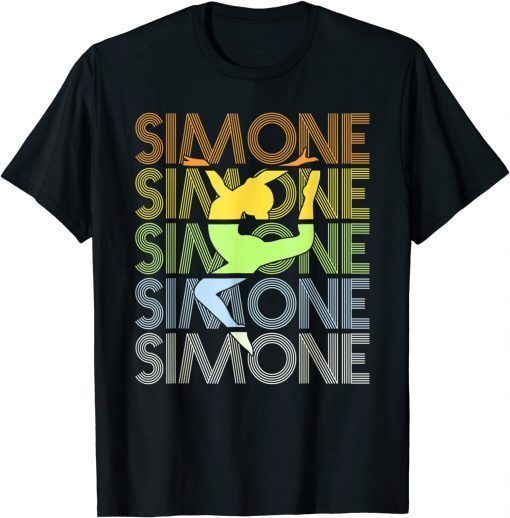 Simone Gymnastics Biles Wins New Record 2021 Retro Vintage T-Shirt
