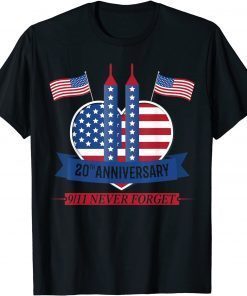 Official 20th Anniversary Never Forget 911 Patriot Day 2021 T-Shirt