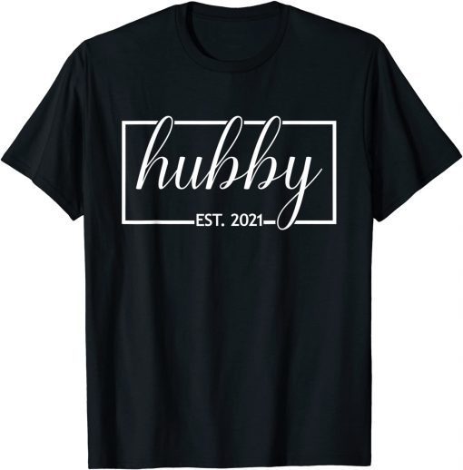 Mens Hubby Est. 2021, Husband, Married, Wedding, Wifey Matching Classic T-Shirt