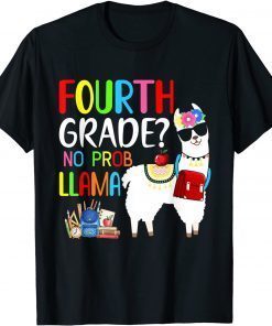 Back To School 4th Grade No Prob-Llama Teacher Student T-Shirt