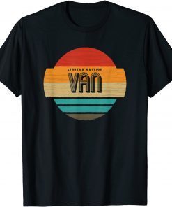 Mens Van Name Retro Vintage Sunset Limited Edition T-Shirt