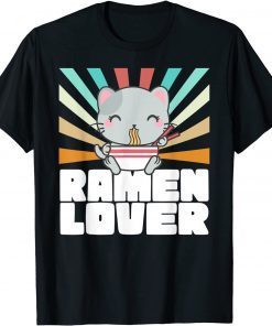2021 Ramen Cat 80's Vibes Vintage Ramen Lover Japanese Kawaii Cat Unisex T-Shirt