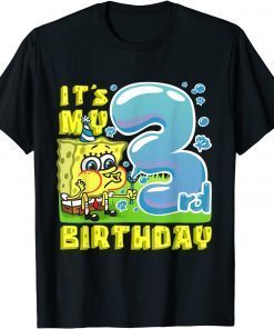 Mademark x SpongeBob SquarePants - SpongeBob Third Birthday Gift Its My 3rd Birthday Boys Girls T-Shirt