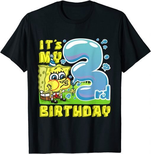 Mademark x SpongeBob SquarePants - SpongeBob Third Birthday Gift Its My 3rd Birthday Boys Girls T-Shirt