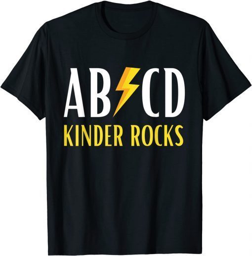 2021 Kinder Rocks ABCD Back to School for Kids and Teachers Funny T-Shirt