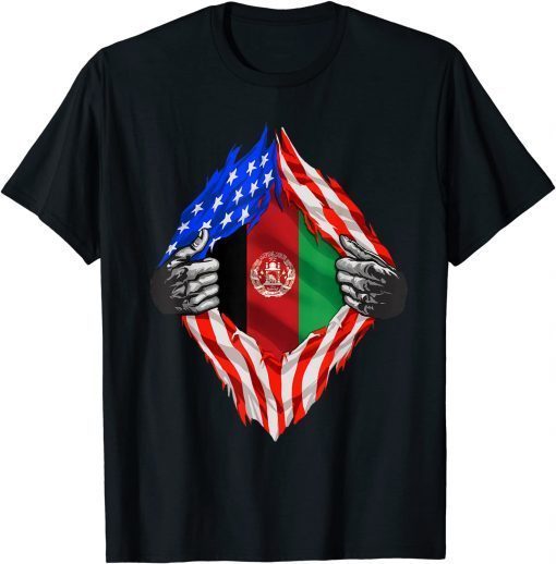 Super Afghan Heritage Afghanistan Roots USA Flag Gift Unisex T-Shirt