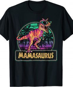 Official Mamasaurus T Rex Dinosaur Mama Saurus Family Matching Women T-Shirt