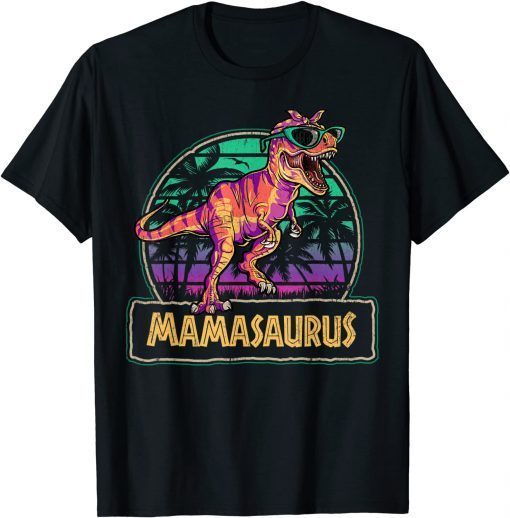Official Mamasaurus T Rex Dinosaur Mama Saurus Family Matching Women T-Shirt