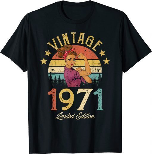 Vintage 1971 Made In 1971 50th Birthday Women 50 Years Old T-Shirt