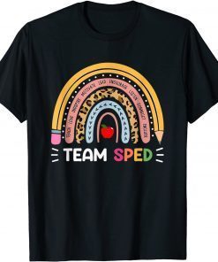 Special Education Teacher SPED Leopard Boho Rainbow T-Shirt