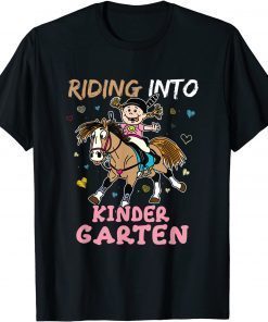 Riding Into Kindergarten Horse Riding Back to School T-Shirt