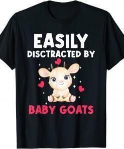 Mens Easily Distracted By Baby Goats Goat Lovers T-Shirt