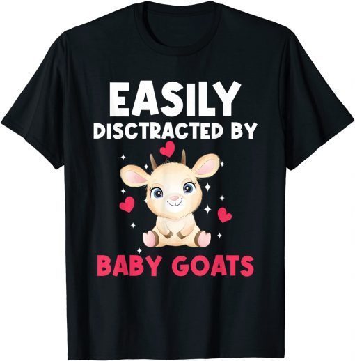 Mens Easily Distracted By Baby Goats Goat Lovers T-Shirt