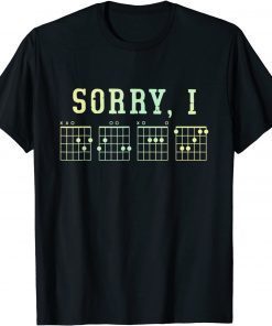 Official Sorry, I-DGAF Funny Hidden Message Guitar Chords Shirt