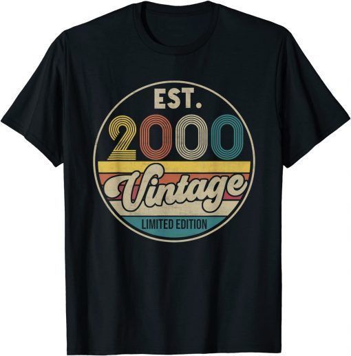 Est. 2000 Vintage 2000 Limited Edition 21st Birthday T-Shirt