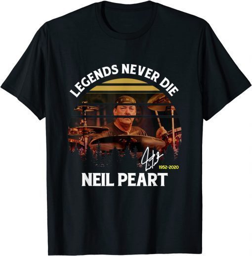 Legends Drummer Vintage Retro Neil Peart Drumming T-Shirt