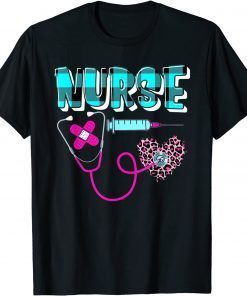 Plaid Nurse RN LPN CNA Healthcare Leopard Heart Pink Love Classic T-Shirt