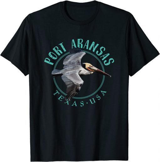 Port Aransas Texas Pelican Design T-Shirt