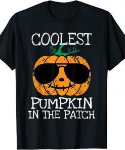 Kids Coolest Pumpkin In The Patch Halloween Boys Girls Men T-Shirt