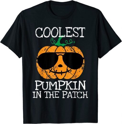 Kids Coolest Pumpkin In The Patch Halloween Boys Girls Men T-Shirt