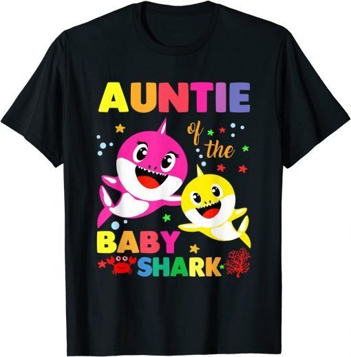 Auntie Of The Baby Shark Birthday Auntie Shark T-Shirt