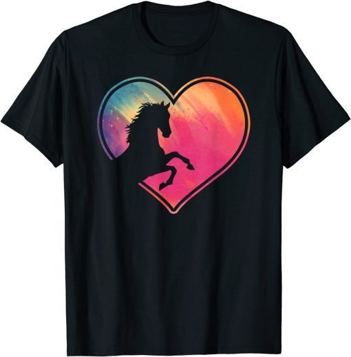 Official Colorful Horse Riding Heart Cute Retro Style Boys & Girls T-Shirt