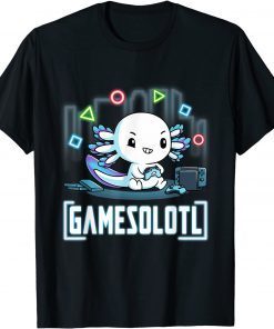 2021 Gamesolotl Gamer Axolotl Fish Playing Video Games T-Shirt
