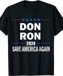 Trump Desantis 2024 Save America Again Republican Election Gift T-Shirt