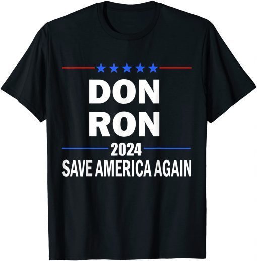Trump Desantis 2024 Save America Again Republican Election Gift T-Shirt