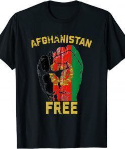 2021 Vintage Free Afghanistan Afghan Flag Veteran Support T-Shirt