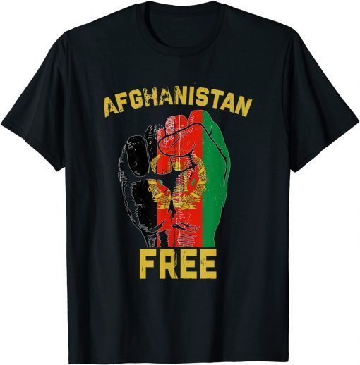 2021 Vintage Free Afghanistan Afghan Flag Veteran Support T-Shirt