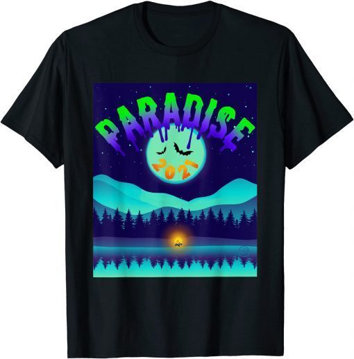 Paradise Haunted Halloween Full Moon Spooky Trees Art Custom T-Shirt