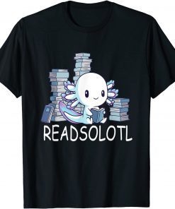 Readsolotl Axolotl Reading Fish Books Lizard T-Shirt