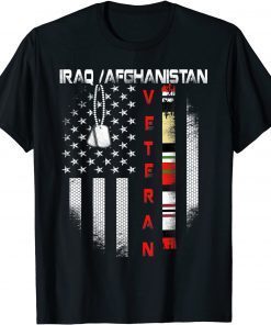 Proud Iraq Afghanistan Veteran Flag U.S. Patriotic Unisex T-Shirt