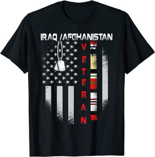 Proud Iraq Afghanistan Veteran Flag U.S. Patriotic Unisex T-Shirt