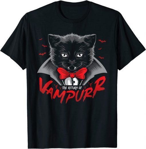 Funny Vampurr Halloween Cat Vampire T-Shirt