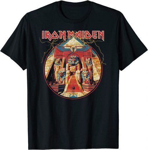 Iron Maiden Powerslave Lightning Circle T-Shirt