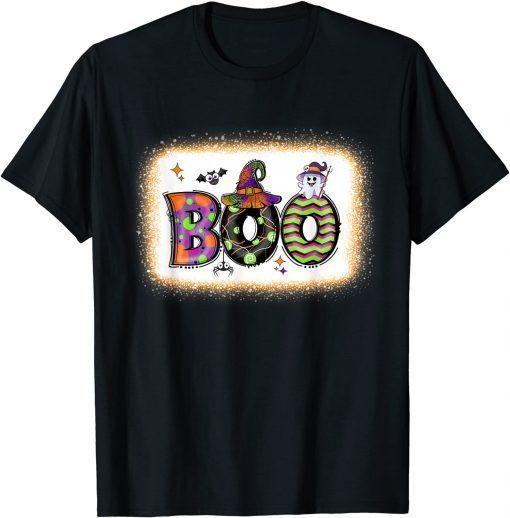 Boo Halloween Costume Spiders Ghosts Pumpkin And Witch Hat T-Shirt