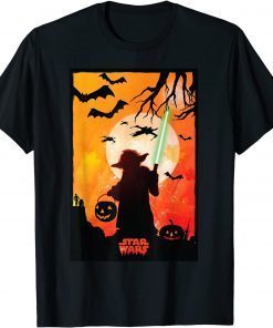 Official Star Wars Yoda Silhouette Halloween T-Shirt