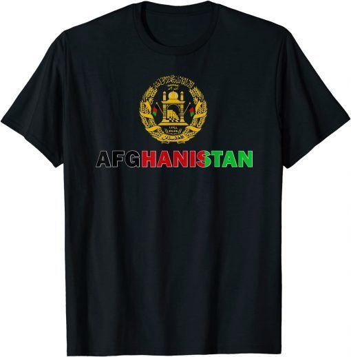 Official Afghanistan Flag Emblem National Symbol Afghan Flag Clothes T-Shirt