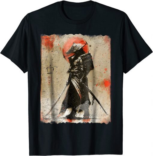 Samurai T-Shirt Japanese Retro Art Print Shirt Bushido T-Shirt