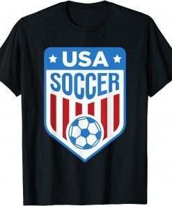 USA Soccer Team Support the Team Shirt USA Flag Football T-Shirt