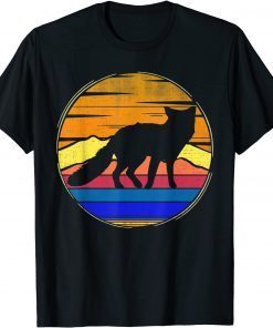 Vintage Fox Retro Sunset Funny Animal Lover Gifts T-Shirt