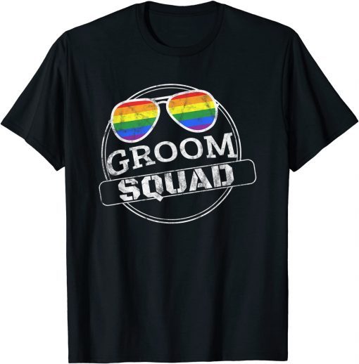 Gay Groom Squad Team Group Matching Wedding Bachelor Party T-Shirt