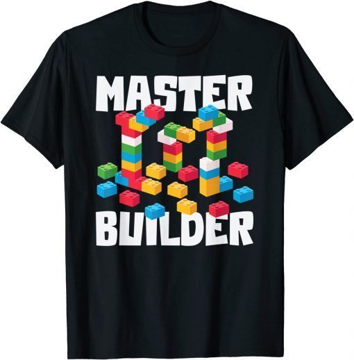 MASTER BUILDER Funny Kids Building Blocks Toys Gift T-Shirt